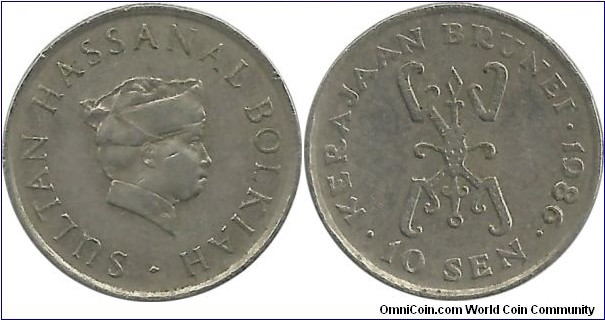 Brunei 10 Sen 1986