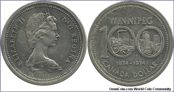 Canada 1 Dollar 1974-Winnipeg