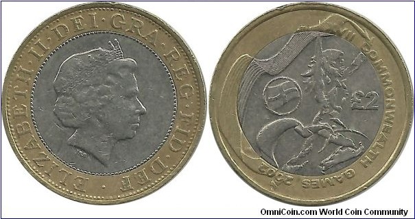 U.Kingdom 2 Pounds 2002 - English flag