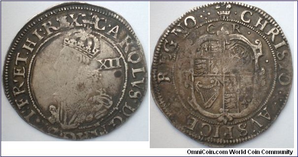 1630-31 Charles I shilling, i.m Plume C2/1 third bust type