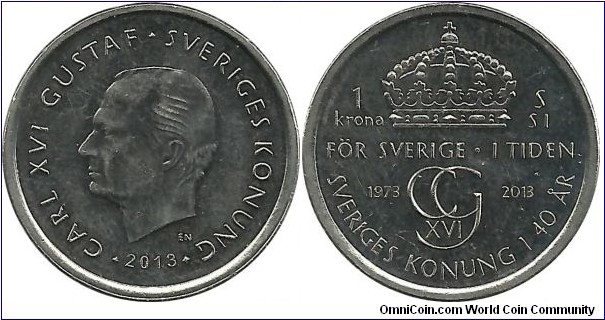 Sweden 1 Krona 2013