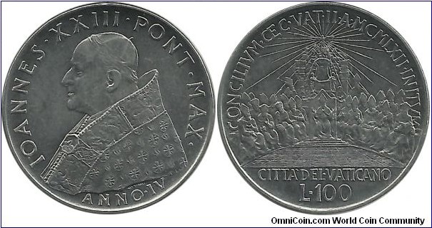 Vatican 100 Lire 1962