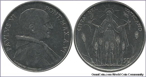 Vatican 50 Lire 1968