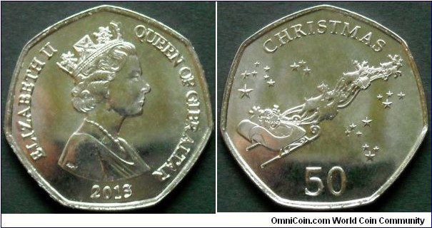 Gibraltar 50 pence.
2013, Christmas.