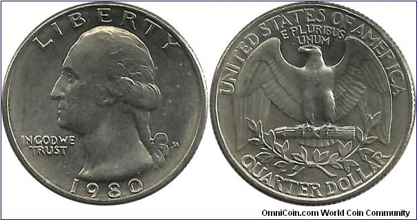 USA Quarter Dollar 1980D