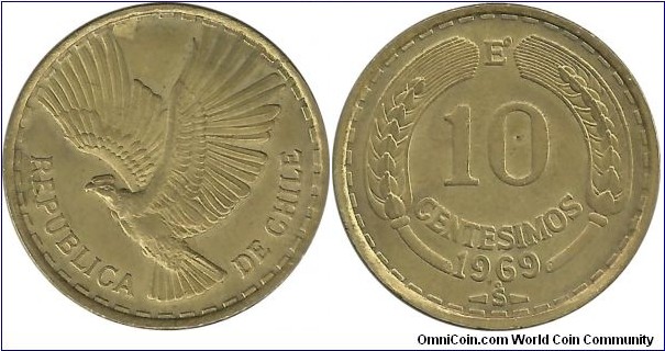 Chile 10 Centesimos 1969