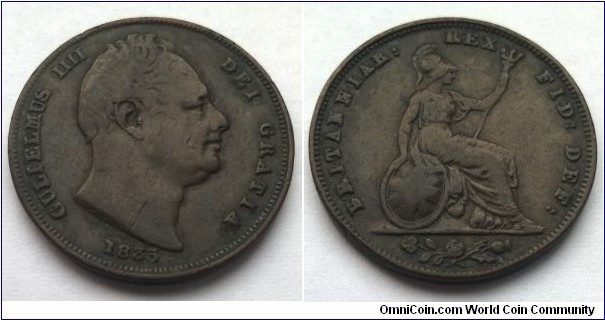 William IIII 1835 Farthing. aVF.