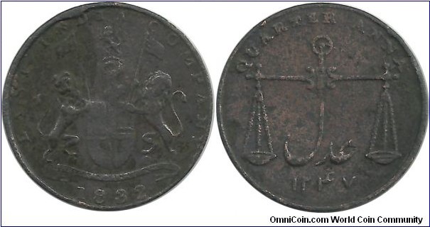 India-Bombay Presidency ¼ Anna 1832-AH1347
