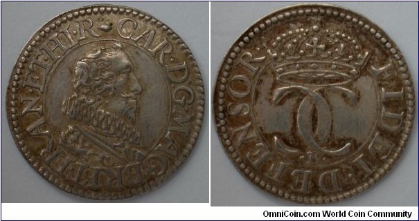 Charles I pattern Halfgroat or Twopence. GVF for grade