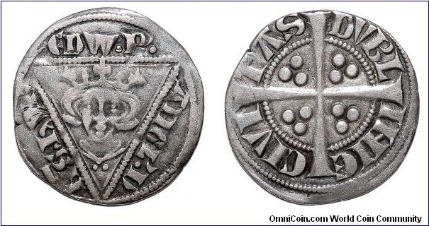 IRELAND (COLONIAL)~AR  Penny 2nd Issue 1281-1282 AD. Under King: Edward I of England