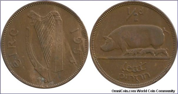 Ireland ½ Penny 1953