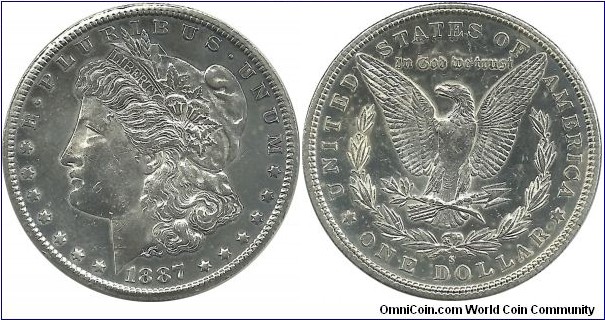 USA 1 -Morgan- Dollar 1887S (it is polished)