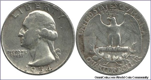 USA Quarter Dollar 1954