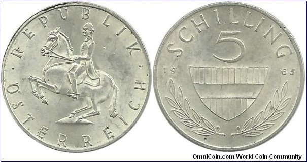 Austria 5 Schilling 1965