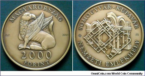Hungary 2000 forint.
2014, Somogyvar-Kupavar National Memorial. Antique bronze patinated finish.