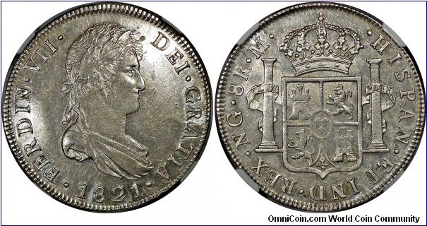 Ferdinand VII, 8 Reales. NGC MS61.