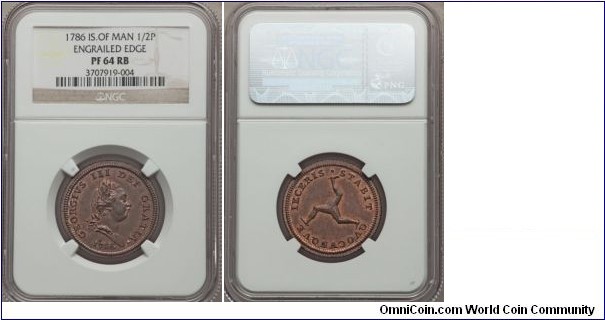 1786 PROOF 64RB Copper Half Penny
mcimports@aol.com
