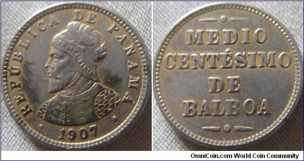 1907 half centesimo, high grade, once gilded?
