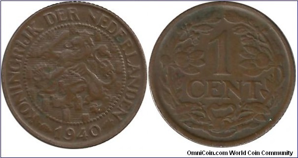Nederland 1 Cent 1940