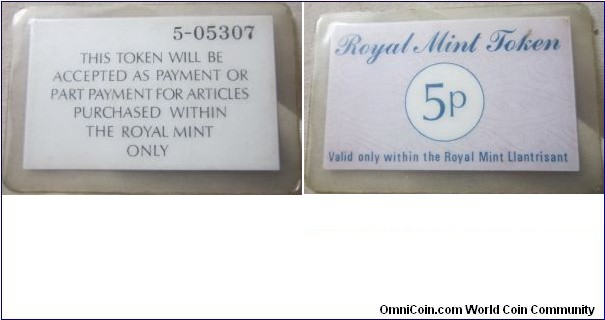 Royal Mint token 5p