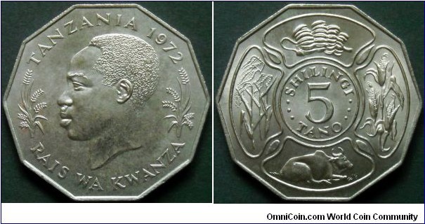Tanzania 5 shillings.
1972, F.A.O.