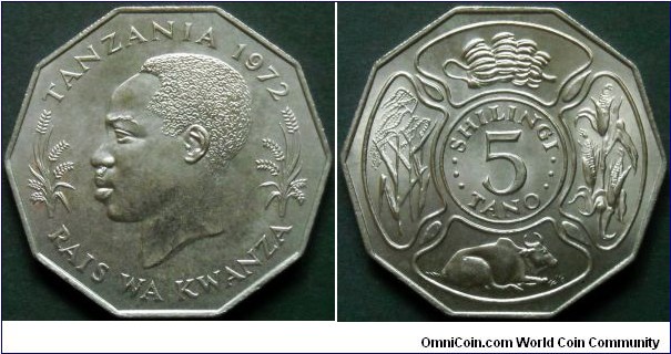 Tanzania 5 shillings.
1972, F.A.O.