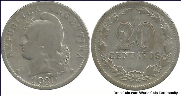 Argentina 20 Centavos 1930