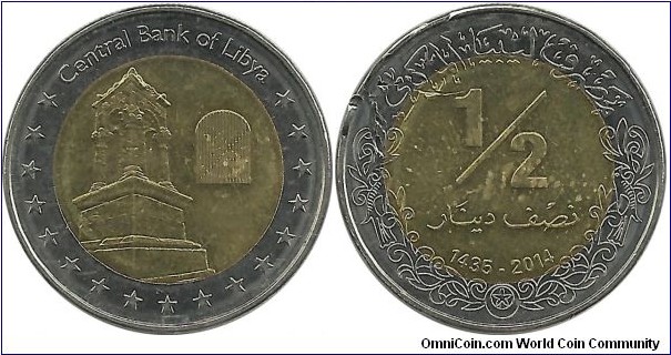 Libya Half Dinar AH1435-2014