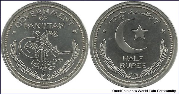 Pakistan(Government of) Half Rupee 1948