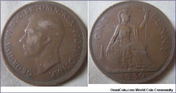 VF grade 1939 penny