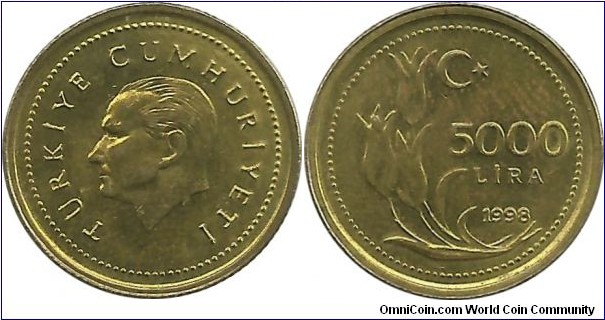 Türkiye 5000 Lira 1998