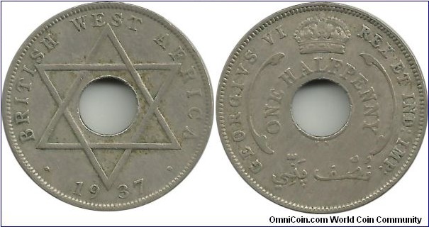 BWestAfrica ½ Penny 1937KN