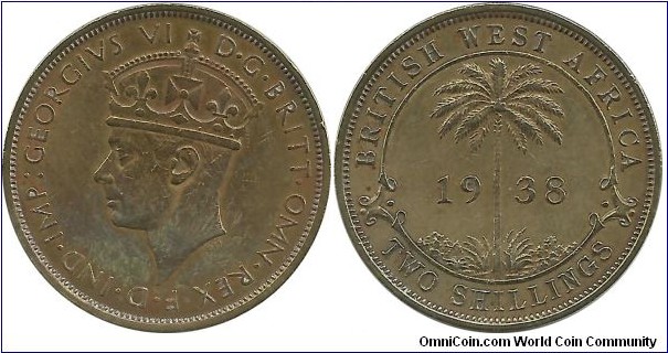 BWestAfrica 2 Shillings 1938H