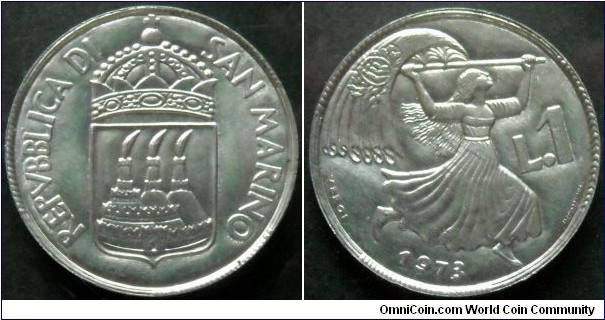San Marino 1 lire.
1973