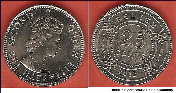 25 cents 2012 - aluminum - Elizabeth II by Cecil Thomas