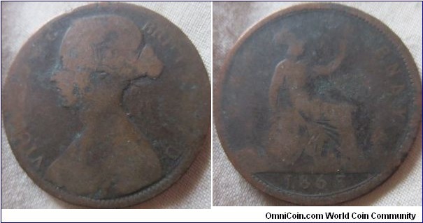 1863 penny, low grade