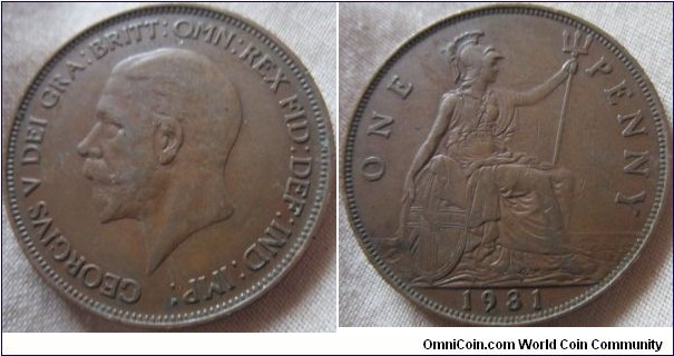 1931 VF grade 1 penny