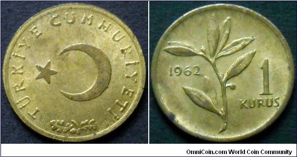 Turkey 1 kurus.
1962