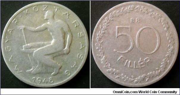 Hungary 50 filler.
1948