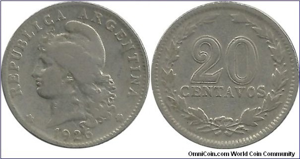 Argentina 20 Centavos 1926