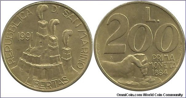 SanMarino 200 Lire 1991