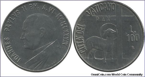 Vatican 100 Lire 1984