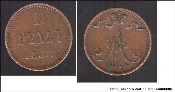 Grand Duchy of Finland 1 Penni Alexander III