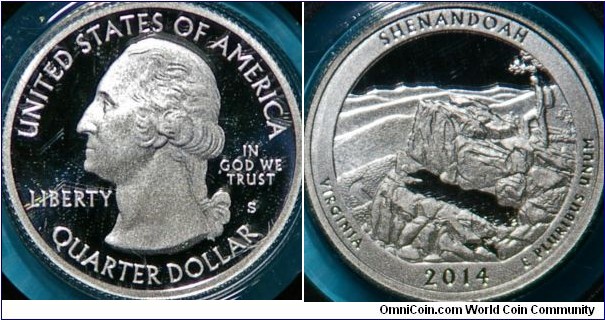 Shenandoah National Park, Va, quarter. With a view from Little Stony Man, one of the park's most popular peaks. 