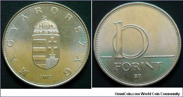 Hungary 10 forint.
2012, Magyarorszag