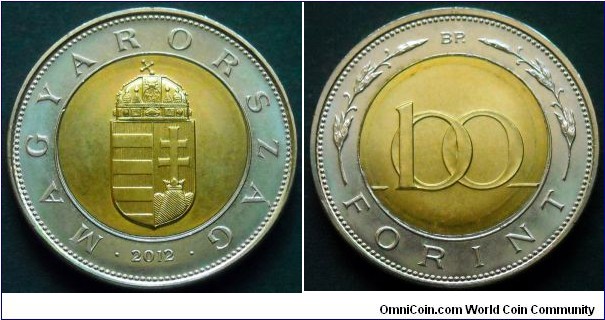 Hungary 100 forint.
2012, Magyarorszag