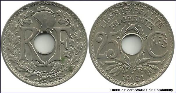 France 25 Centimes 1931
