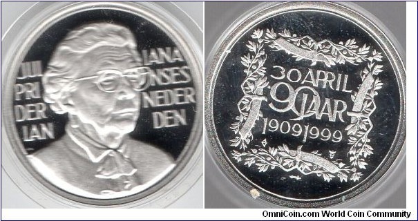 90th Birthday of Princess Juliana
Silver medal