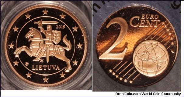 2015 proof 2 Euro cent