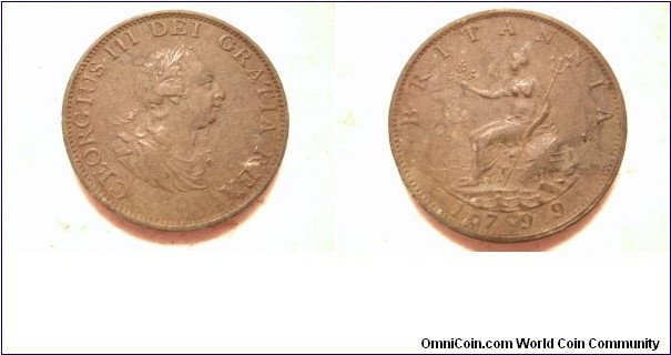 1799 George III Half Penny